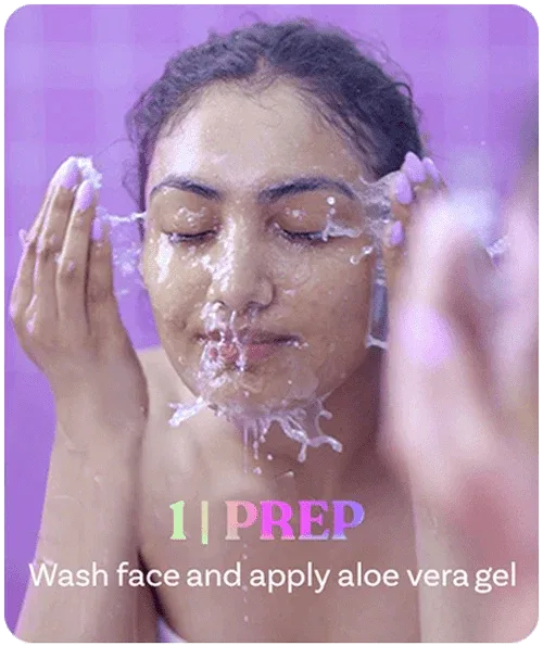 Cleanse & apply aloe gel 1